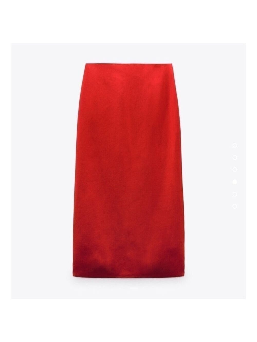 Zara red satin effect midi slip skirt NWT